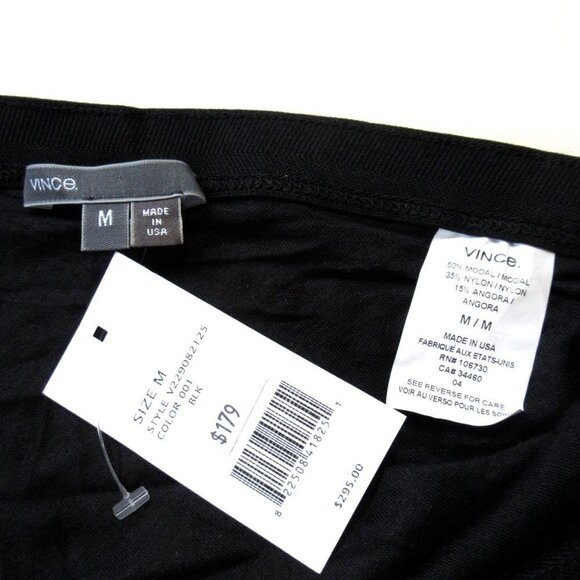 NWT Vince Wrap Seamed Midi in Black Angora Jersey Pull-on Skirt M $295 - Picture 4 of 4
